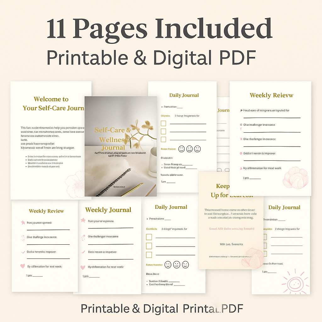 Self-Care & Wellness Journal β Digital PDF