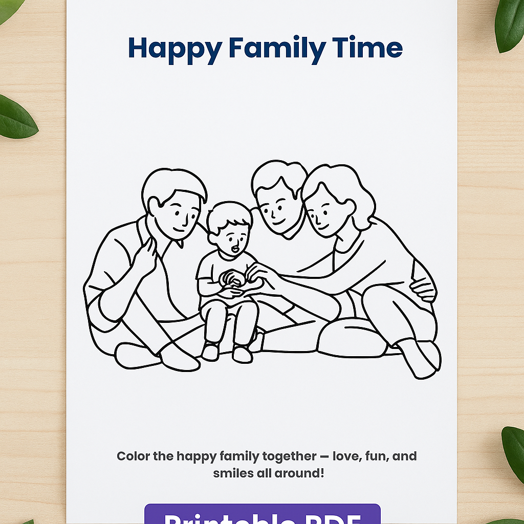 My First Kids Daily Life Coloring Book – 20 Printable Pages (PDF)