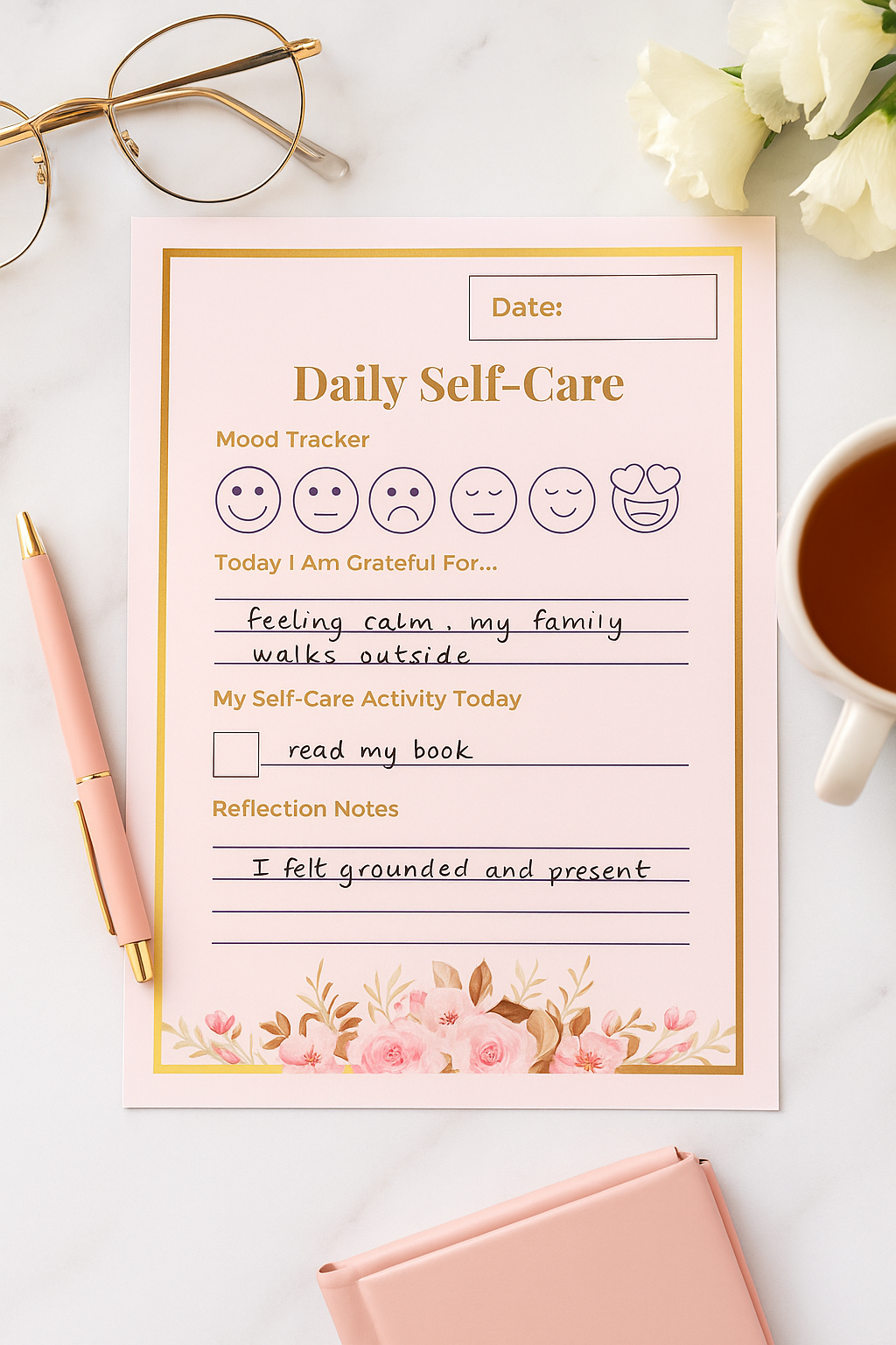 Self-Care Journal – 38 Pages Printable & Digital PDF