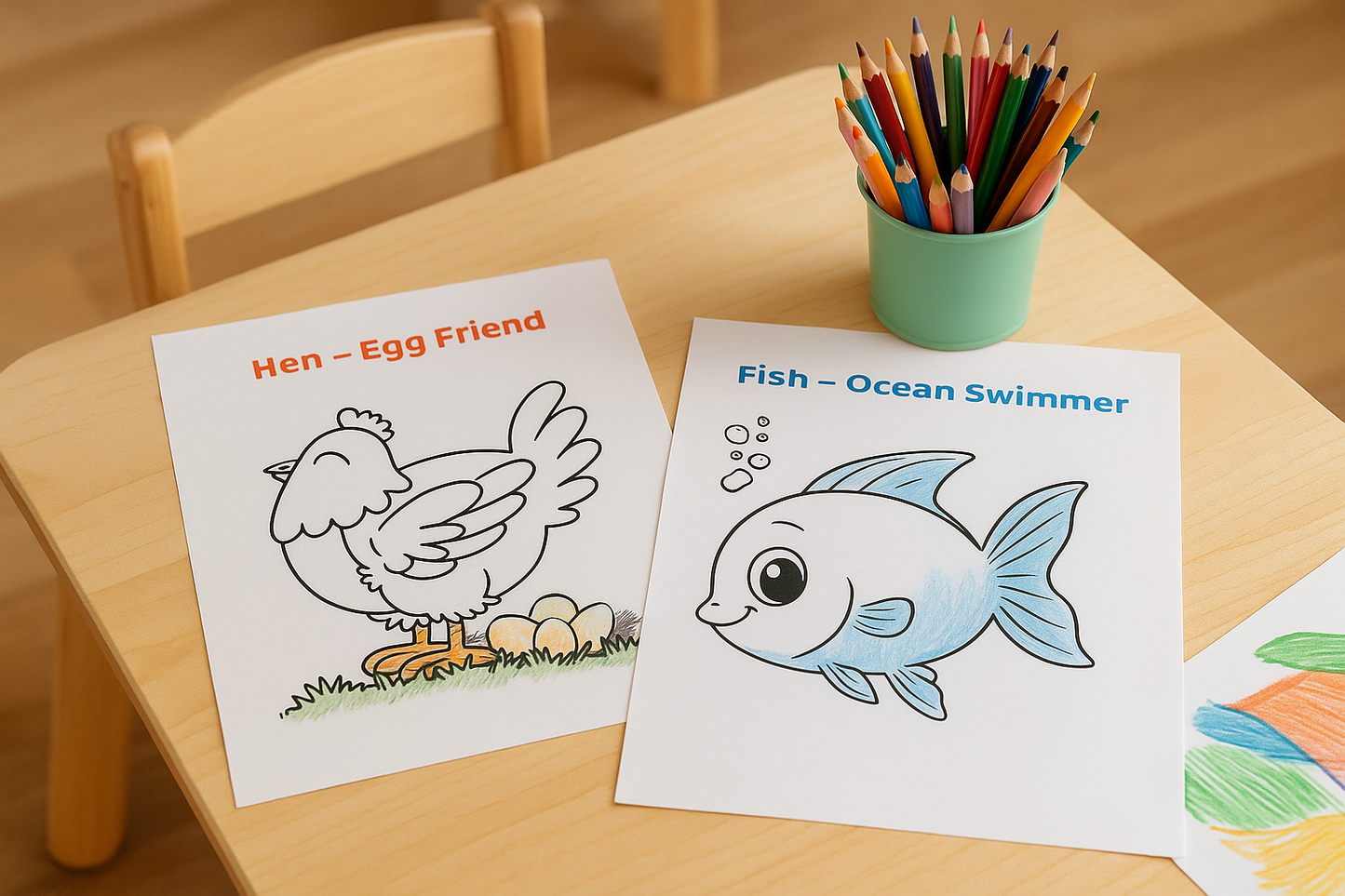 Kids Animals Coloring Book – 20 Printable Pages (PDF Download)