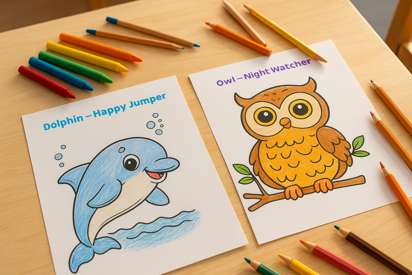 Kids Animals Coloring Book – 20 Printable Pages (PDF Download)