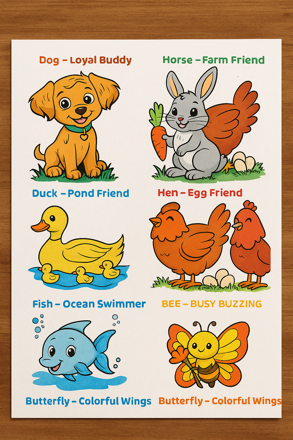 Kids Animals Coloring Book – 20 Printable Pages (PDF Download)