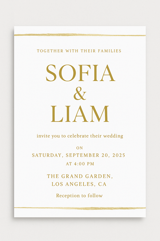 Elegant Gold Wedding Invitation
