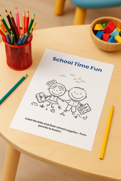 My First Kids Daily Life Coloring Book – 20 Printable Pages (PDF)