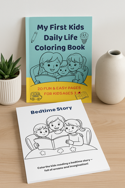 My First Kids Daily Life Coloring Book – 20 Printable Pages (PDF)