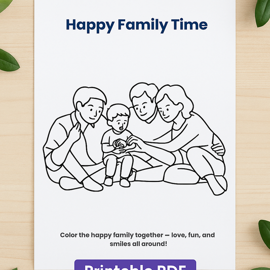 My First Kids Daily Life Coloring Book – 20 Printable Pages (PDF)