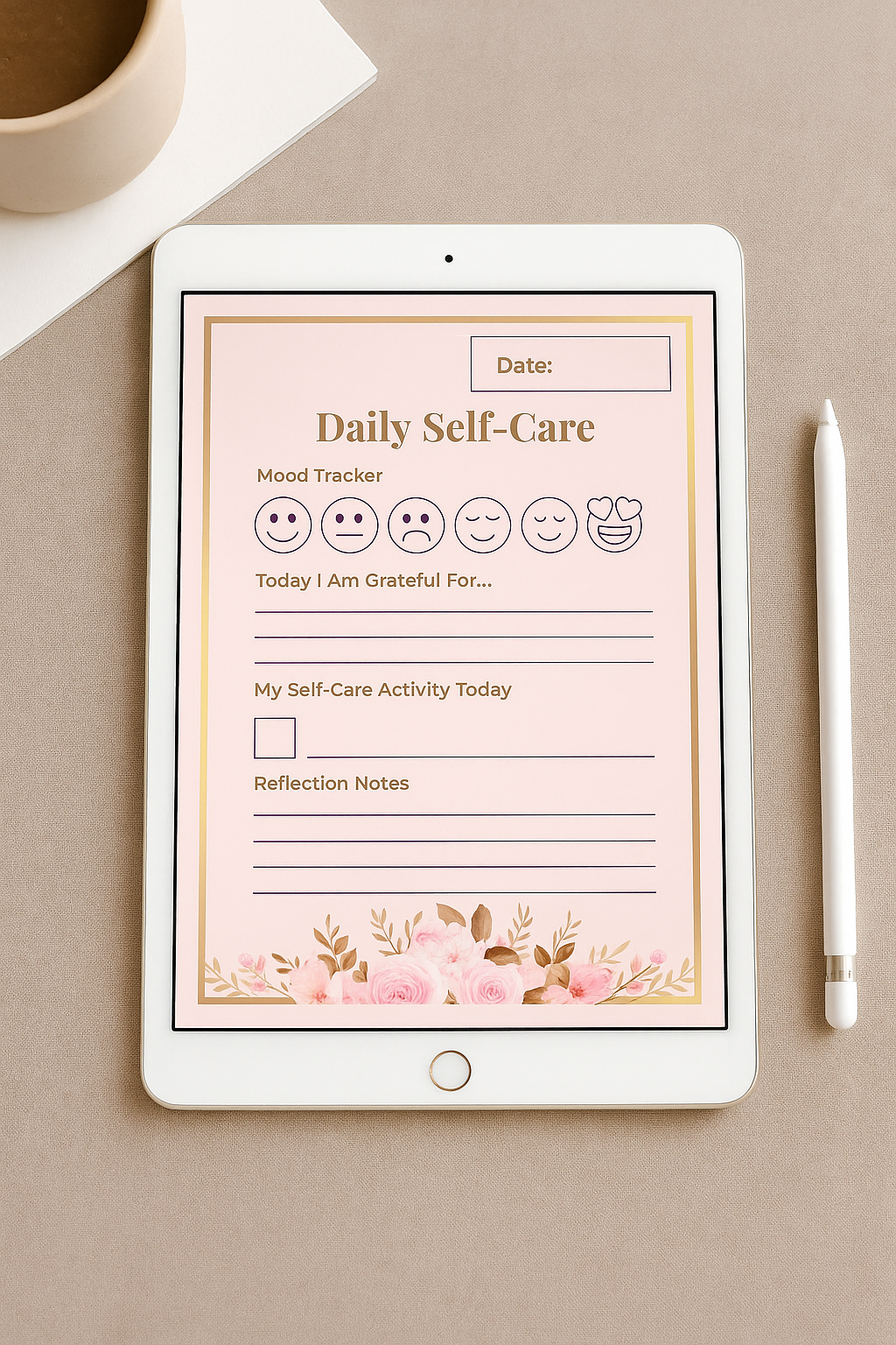 Self-Care Journal – 38 Pages Printable & Digital PDF