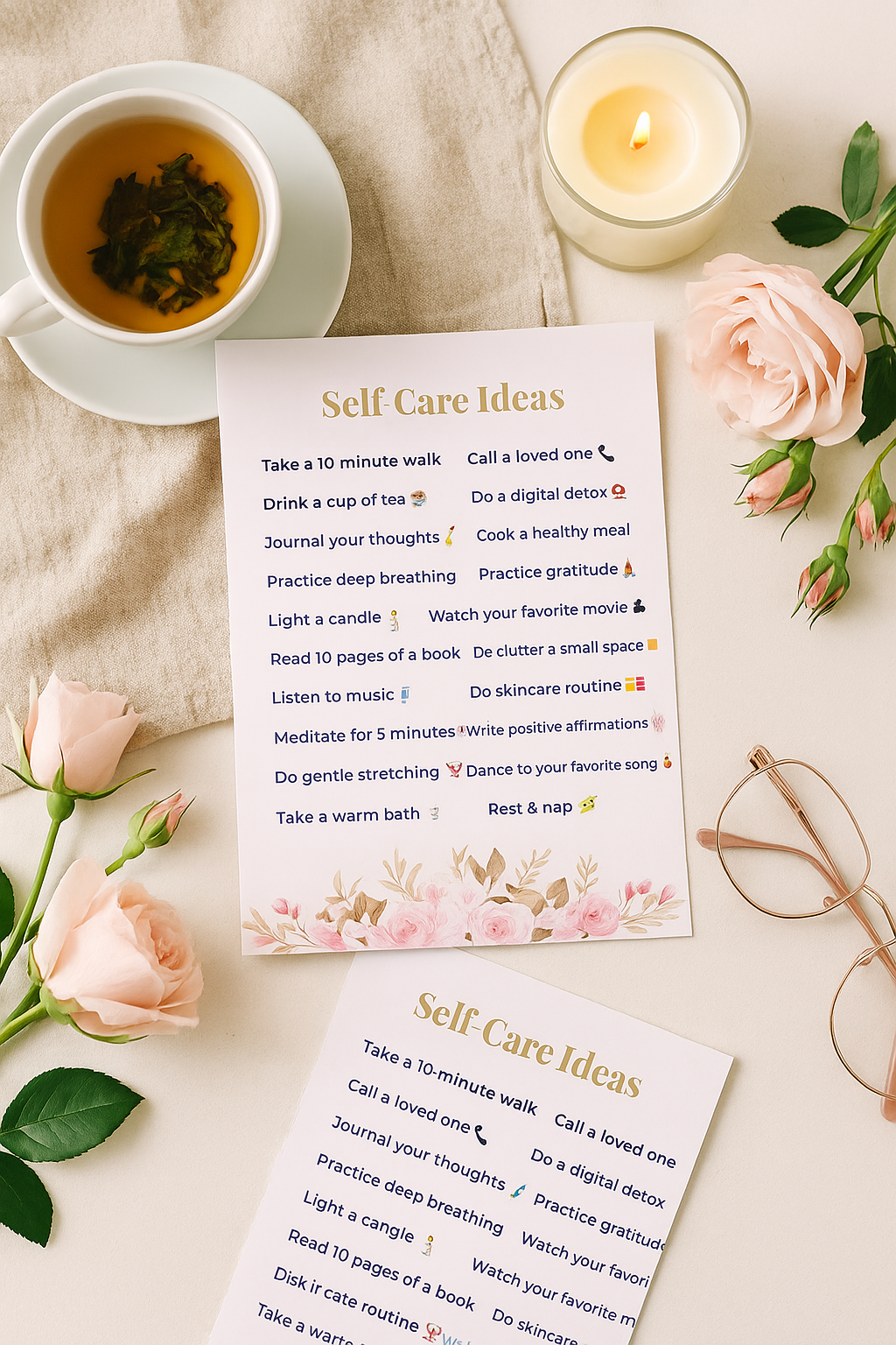 Self-Care Journal – 38 Pages Printable & Digital PDF