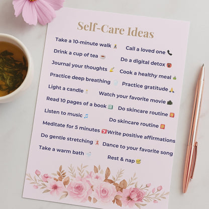 Self-Care Journal – 38 Pages Printable & Digital PDF